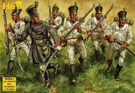 Austrian Line Infantry Napoleonic Wars 1/72 Scale Model Plastic Figures - HaT Industries