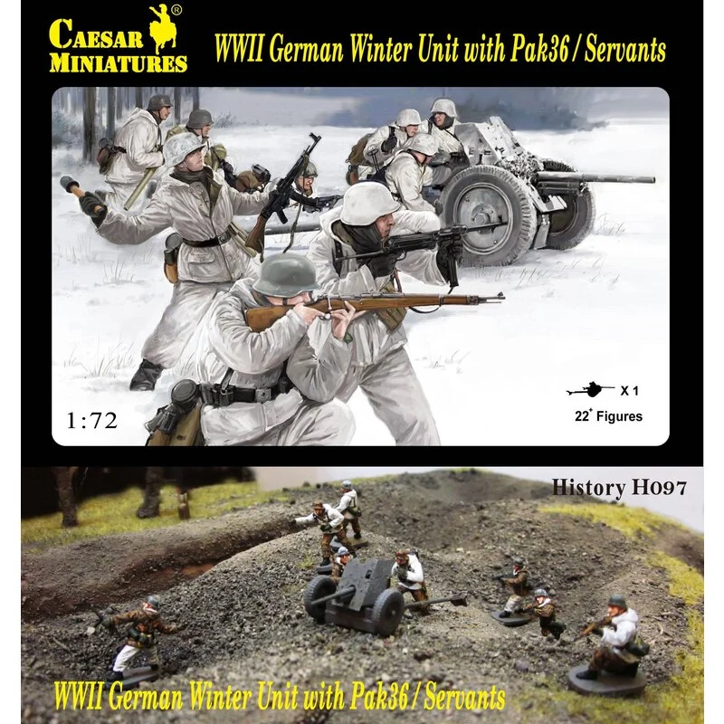 WWII German Winter Unit with Pak-36 and crew Figures