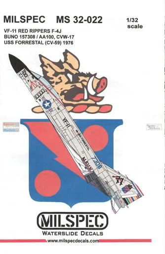 CAMMS32022 1:32 MilSpec Decals - F-4J Phantom II VF-11 Red Rippers USS Forrestal 1976