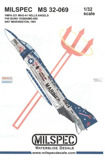 CAMMS32069 1:32 MilSpec Decals - F-4S Phantom II VMFA-321 Hells Angels 1991