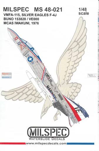 CAMMS48021 1:48 MilSpec Decals - F-4J Phantom II VMFA-115 Silver Eagles MCAS Iwakuni 1976