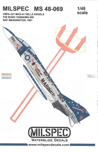 CAMMS48069 1:48 MilSpec Decals - F-4S Phantom II VMFA-321 Hells Angels 1991