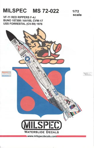 CAMMS72022 1:72 MilSpec Decals - F-4J Phantom II VF-11 Red Rippers USS Forrestal 1976