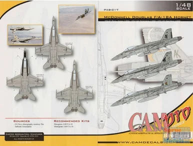 CAMP48017 1:48 CAM Pro Decals - F-18A Hornet VFA-27 Royal Maces VFA-132 Privateers VFA-137 Vestrels
