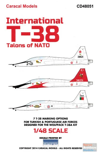 CARCD48051 1:48 Caracal Models Decals - International T-38 Talons of NATO