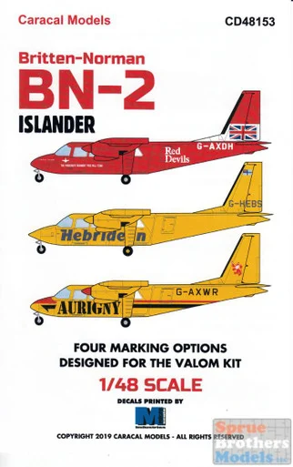 CARCD48153 1:48 Caracal Models Decals - Britten-Norman BN-2 Islander