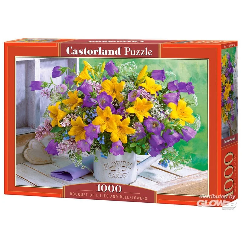 Bouquet of Lilies and Bellflowers, 1000 piece jigsaw puzzle - Castorland