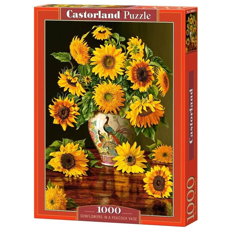 Puzzle Sunflowers in a Peacock Vase - Castorland