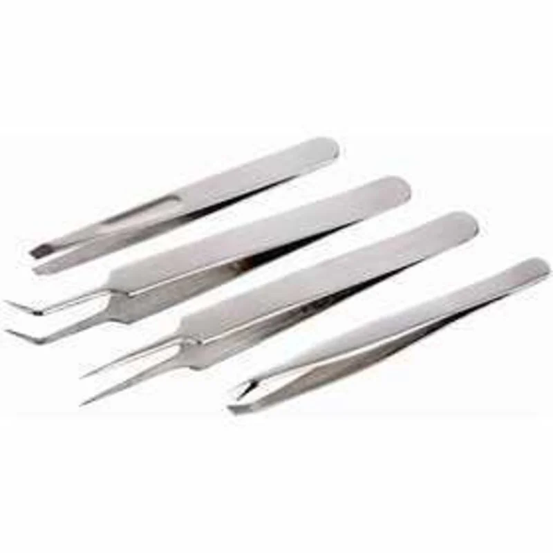 Tweezers Set, L: 9-12 cm, 4mixed