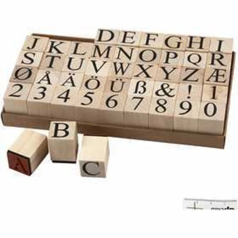 Wooden Stamps Set, H: 15 mm, size 20x20 mm, 45mixed - CC Hobby