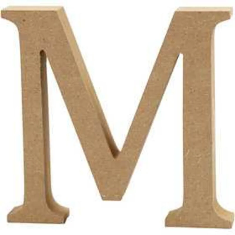 Letter, M, H: 13 cm, thickness 2 cm, MDF, 1pc - CC Hobby