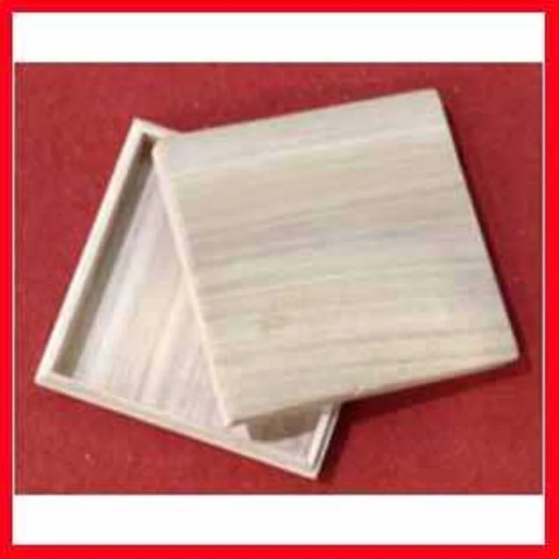 Box, size 10x10 cm, H: 3 cm, paulownia, 1pc, inner size 8.5x8.5x2.2 cm - CC Hobby