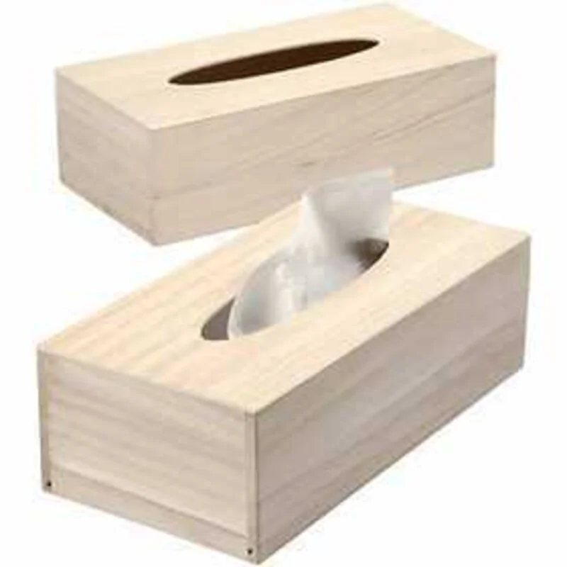 Tissue Box Holder, size 27x14x8 cm, paulownia, 1pc - CC Hobby