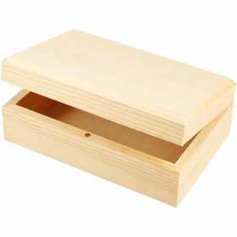 Jewellery Box, size 14x9x5 cm, inner size 12.5x7.5x3 cm, pine, 1pc - CC Hobby