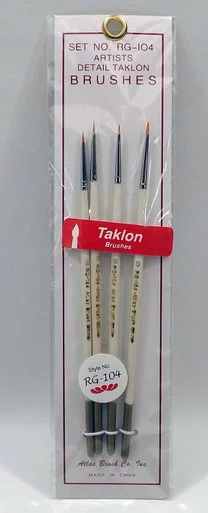 Atlas Brush #Rg104 Taklon Detailing Brushes (4) - Atlas Brush Company