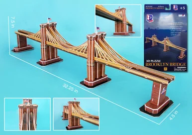 Daron Toys CF107 Brooklyn Bridge 64 Piece 3D Puzzle - Cubic Fun