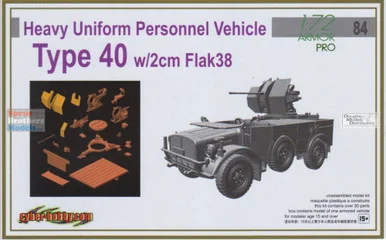 CHC7425 1:72 CyberHobby Heavy Uniform Personnel Vehicle Type 40 with 2cm Flak 38