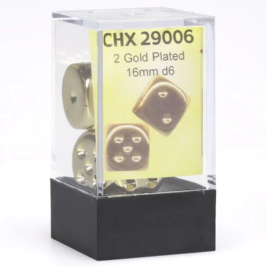 Chessex 29006 Gold Metallic 16mm d6 Dice Pair