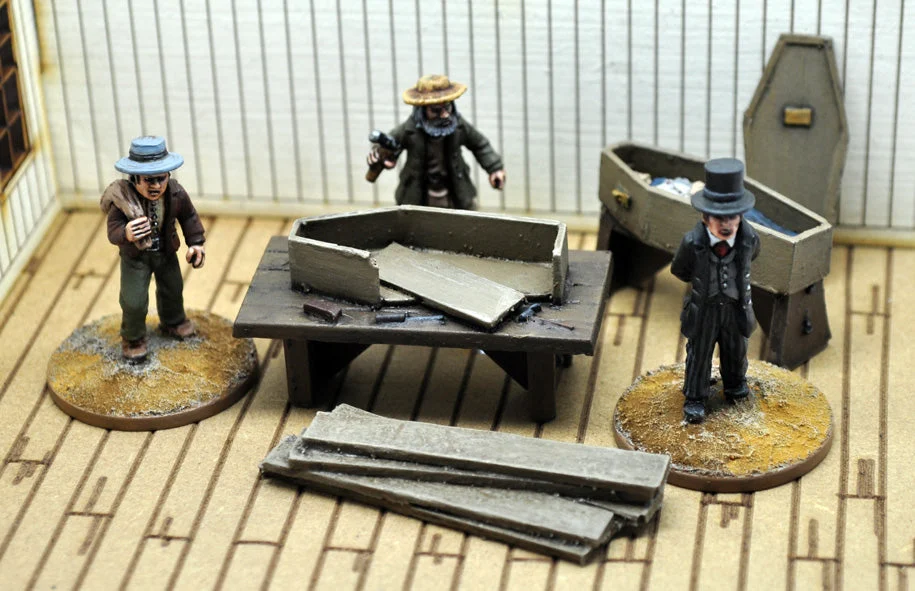 Dead Man’s Hand Undertaker Civilian Figure Set 28 mm Scale Metal Figures - Great Escape Games