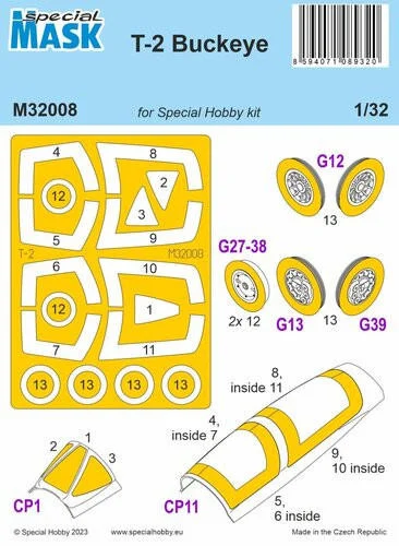 1/32 CMK T-2 Buckeye Trainer Paint MASK