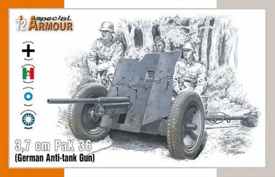 1/72 Special Armour 3.7 cm PaK 36 German Anti-tank Gun Plastic Model Kit