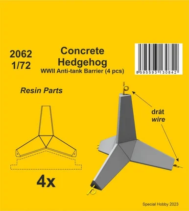 1/72 CMK Concrete Hedgehog - WWII Anti-tank Barrier (4 pcs.)
