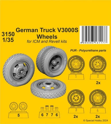 1/35 CMK German Truck V3000S Wheelsfor ICM kits