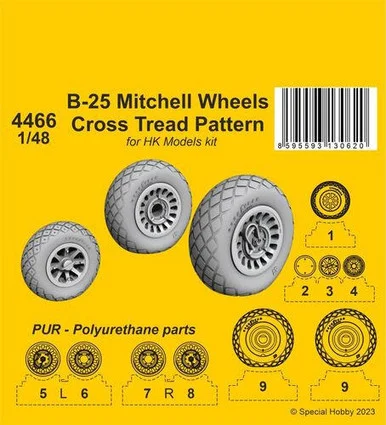 1/48 CMK B-25 Mitchell Wheels/ Cross Tread Pattern / for HK kit