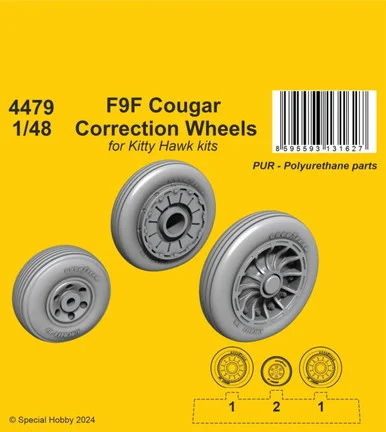 1/48 CMK F9F Cougar Correction Wheelsfor Kitty Hawk kits