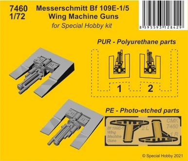 1/72 CMK Messerschmitt Bf 109E-1/5 Wing Machine Guns Resin