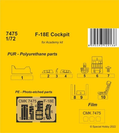 1/72 CMK F-18E Hornet Cockpit Resin
