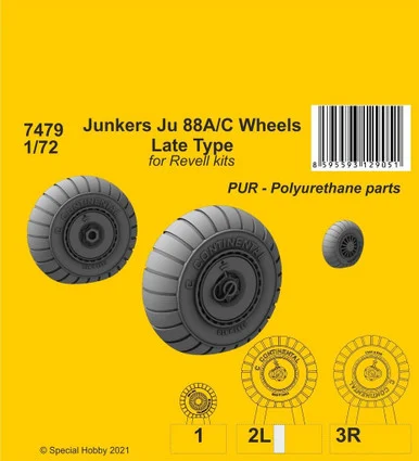 1/72 CMK Junkers Ju 88A/C Wheels Late Type Resin