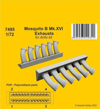 1/72 CMK Mosquito B Mk.XVI Exhausts Resin