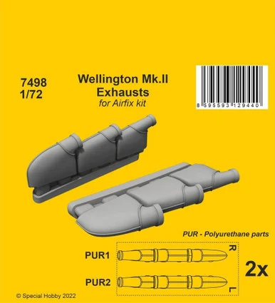 1/72 CMK Wellington Mk.II Exhausts / for Airfix kit Resin