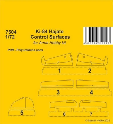 1/72 CMK Ki-84 Hajate Control Surfaces / for Arma Hobby kits