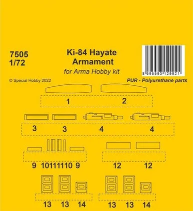 1/72 CMK Ki-84 Hayate Armament / Arma Hobby kits