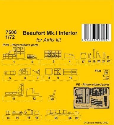 1/72 CMK Beaufort Mk.I Interior / for Airfix kit