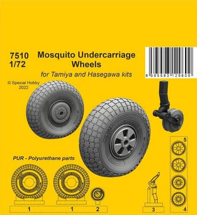1/72 CMK Mosquito Undercarriage Wheels / for Tamiya and Hasegawa kits