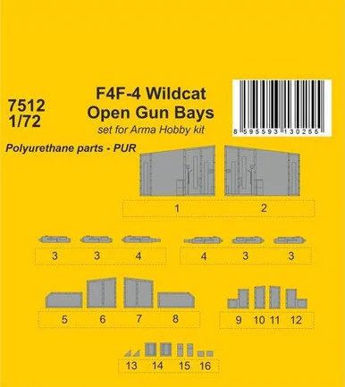 1/72 CMK F4F-4 Wildcat Open Gun Bays / for Arma Hobby kit