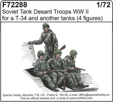 1/72 CMK Soviet Tank Desant Troops WWII (4fig.) Resin Figure Model Kit