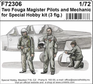 1/72 CMK Two Fouga Magister Pilots and a Mechanic for SH kit (3fig) Resin Figure Model Kit