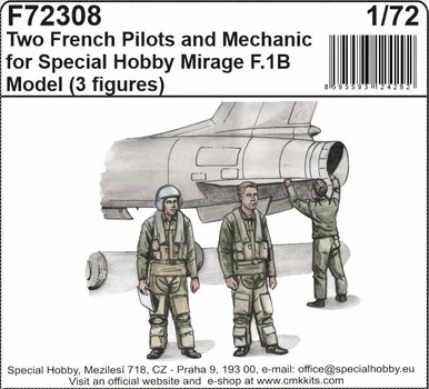 1/72 CMK Two French Pilots and Mechanic for Special Hobby Mirage F.IB Model Resin Figure Model Kit