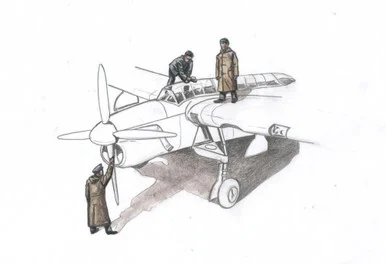 1/72 CMK Barracuda Mechanics (3 figures. aboard carrier w/ raincoat) for Sp. Hobby kit Resin Figure Model Kit