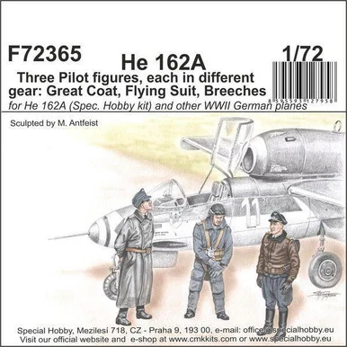 1/72 CMK He 162 - Three Pilot figures. each in different gear: Great Coat. Flying Suit. Breeches Resin Figure Model Kit