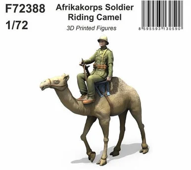 1/72 CMK Afrikakorps Soldier Riding Camel / 3D Printed