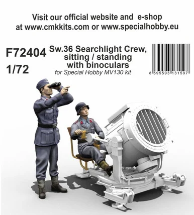 1/72 CMK Sw.36 Searchlight Crew. sitting / standing with binoculars