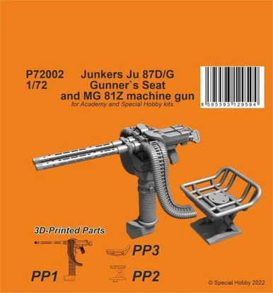 1/72 CMK Ju 87D/G Gunner's Seat and MG 81Z machine gun / for Academy / SH kits Resin