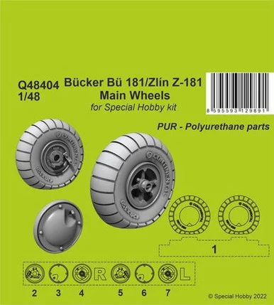 1/48 CMK Bucker Bu 181/Zlin Z181 Main Wheels