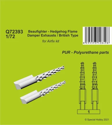 1/72 CMK Beaufighter - Hedgehog Flame Damper Exhausts / British Type Resin