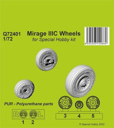 1/72 CMK Mirage IIIC Wheels / for Special Hobby kit